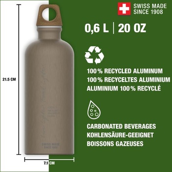 SIGG - Hliníková fľaša na vodu - Traveller MyPlanet - Vyrobené vo Švajčiarsku - Vhodná pre sýtených