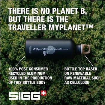 SIGG - Hliníková fľaša na vodu - Traveller MyPlanet - Vyrobené vo Švajčiarsku - Vhodná pre sýtených
