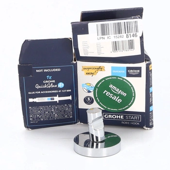 Grohe Start QuickFix - Jednoduchý kúpeľňový háčik, chróm, na lepenie (QuickGlue A1) alebo skrutkovanie,