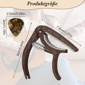 Aomig Capo Gitarová ladička Gitarové príslušenstvo Gitarový kapo so 6 trsátkami Univerzálna klipová
