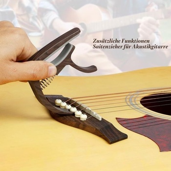 Aomig Capo Gitarová ladička Gitarové príslušenstvo Gitarový kapo so 6 trsátkami Univerzálna klipová