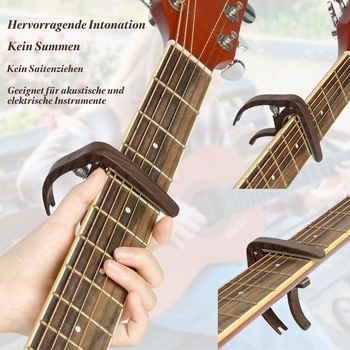 Aomig Capo Gitarová ladička Gitarové príslušenstvo Gitarový kapo so 6 trsátkami Univerzálna klipová