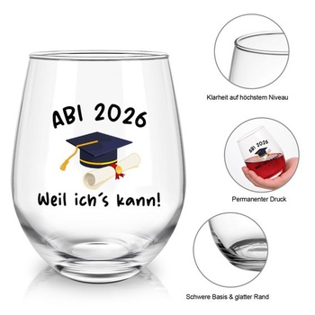Poháre na víno s nápisom - ABI 2026, darčeky na promóciu 2026 pre priateľov a deti, darček na promóciu,
