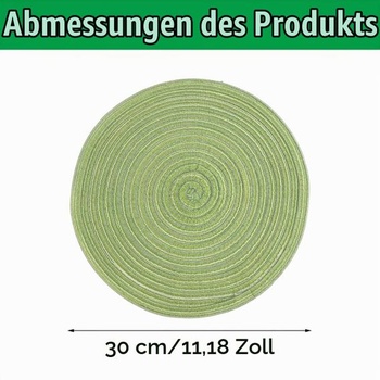 6 kusov 30cm izolačných prestieraní, okrúhlych, opletených, prateľných