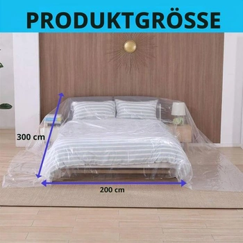 Průhledný potah na pohovku 200x300CM - Voděodolný plastový potah na nábytek, ochrana proti prachu