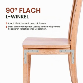 Ploché uhlové konzoly SAYAYO, 4 kusy, kartáčované ploché spojky, nerezová oceľ, 150x150 mm, 150 mm