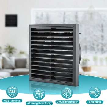 HG Power Obdélníková větrací mřížka 100 mm lamela ABS s přírubou pro HVAC 100 mm černá