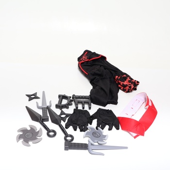 Kostým nindžov pre deti Spooktacular Creations Boys Ninja s dýkami ninja a vrhacími hviezdami,