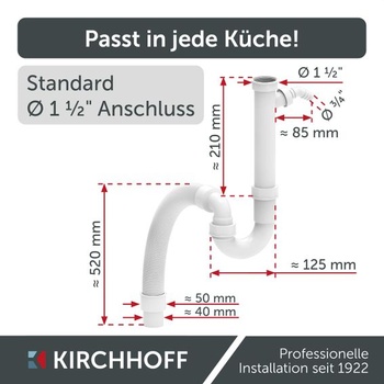 KIRCHHOFF Flexibilný sifón 1 1/2