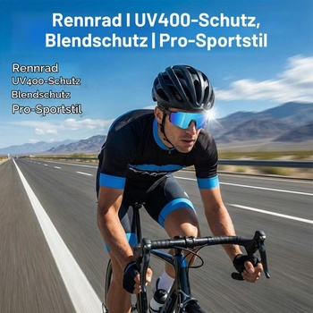 Balení 6 sportovních slunečních brýlí, Polarizované cyklistické brýle pro muže, Větruodolné