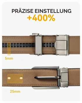 Pánsky kožený opasok CHAOREN Automatic, šírka 35 mm, nastaviteľný, elegantný karbónovo-čierny, obvod