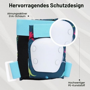 Chrániče kolen YooxArmor pro děti, sada 6 kusů, chrániče na inline brusle pro děti 3-8 let, design