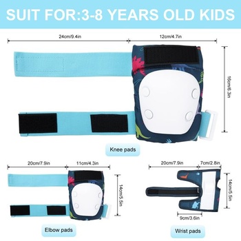 Chrániče kolien YooxArmor pre deti, sada 6 kusov, chrániče na inline korčule pre deti 3-8 rokov, design
