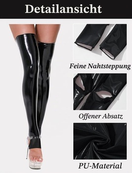FEOYA kožené nadkolienky, latexové pančuchy nad stehná, úzke pančuchy pre cosplay, tanečná párty,