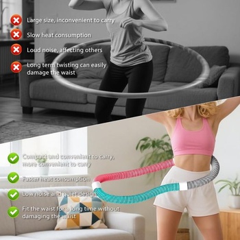 Záťažová hula hoop – hula hoop na chudnutie pre dospelých, nastaviteľná fitness hoop so závažím na