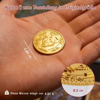 Zlaté mince Byhoo 50 ks, kovové mince Dragon Yue pre D&D s koženým puzdrom, robustné obojstranné