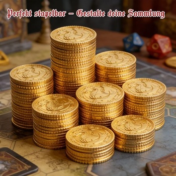 Zlaté mince Byhoo 50 ks, kovové mince Dragon Yue pre D&D s koženým puzdrom, robustné obojstranné