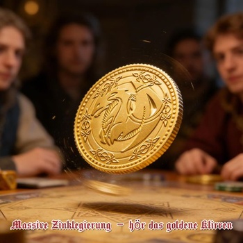 Zlaté mince Byhoo 50 ks, kovové mince Dragon Yue pre D&D s koženým puzdrom, robustné obojstranné