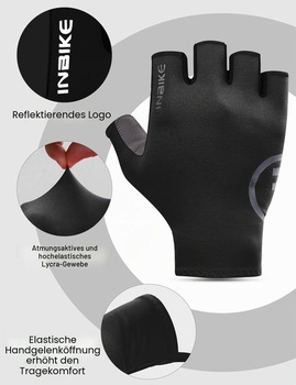 INBIKE Letné cyklistické rukavice, polprstové, priedušné, elastické, cestná cyklistika, 3mm SDR,
