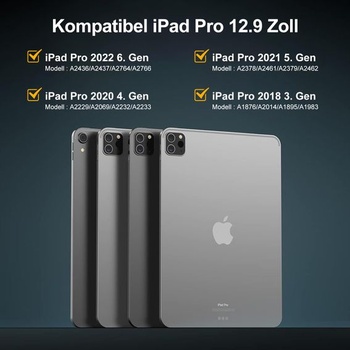 Pouzdro s klávesnicí pro iPad Pro 12,9 palce 6./5./4./3. generace, modro-modrá klávesnice