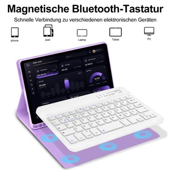 Puzdro s klávesnicou pre Samsung Galaxy Tab A11/A9 8,7 palca (2025/2023) fialové