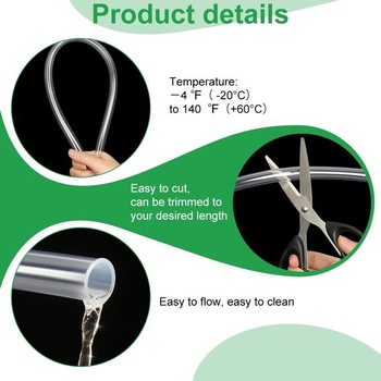 Priehľadná PVC hadica, flexibilná palivová hadica, dĺžka 5 m, priehľadná, vnútorný priemer 8 mm x