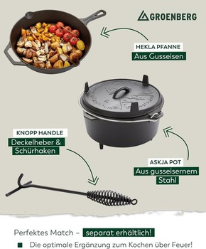 Groenberg Outdoor Cooking Rack Tjener Foot Cooking Fire Skladacia kempingová panvica z ocele,