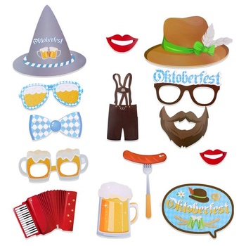 Rekvizity do fotobudky HOWAF Oktoberfest, Vtipné bavorské fotorekvizity, Doplnky k herným aktivitám