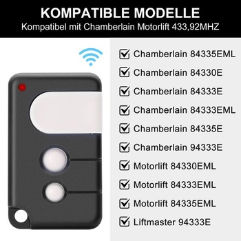 Náhrada diaľkového ovládača pre otvárač garážových brán Chamberlain MotorLift 84335EML, 84333E,