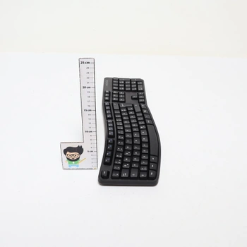 Sada klávesnice a myši Amazon Basics, ergonomická, bezdrátová, německé rozložení - černá