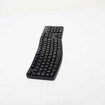 Sada klávesnice a myši Amazon Basics, ergonomická, bezdrátová, německé rozložení - černá
