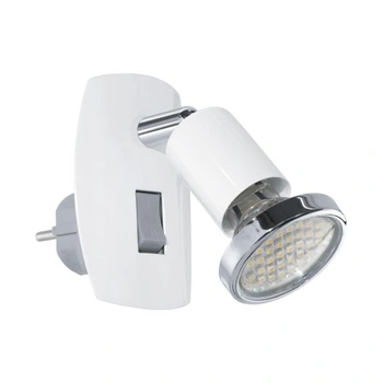 EGLO LED mini bodové svetlo s objímkou, objímka s vypínačom, biela, 10 cm, nová verzia