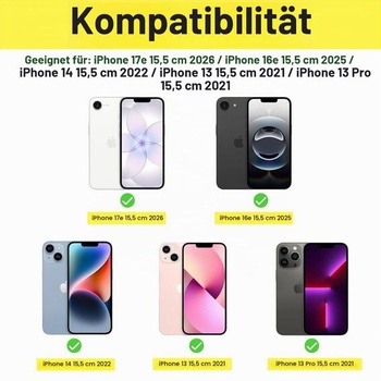 Ochranný kryt ProCase pro iPhone 17e/16e/14/13/13 Pro 6,1 palce, sada 2 ks, černý