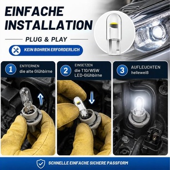 Balenie 20 žiaroviek do interiéru, W5W LED, 12V 501 biele svetlo, 8500K super ultra biele, vhodné pre