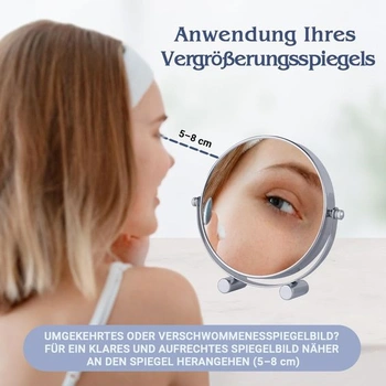Kosmetické zrcátko Mirrorvana s 15násobným zvětšením, oboustranné 15X/1X, 17 x 15 cm (chrom)