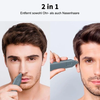 Zastřihovač chloupků v nose JISHO pro muže a ženy, oboustranné čepele z nerezové oceli, dobíjecí