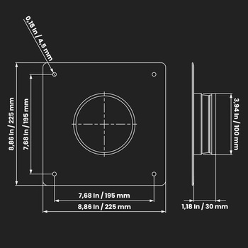 Príruba na pripojenie potrubia Ø 100 mm, pozinkovaná oceľ s gumovým tesnením, rovná alebo ohybná