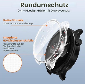 Ivoler 3dielne púzdro s ochranou obrazovky pre Amazfit GTR 4, plné krytie, nárazuvzdorné a odolné