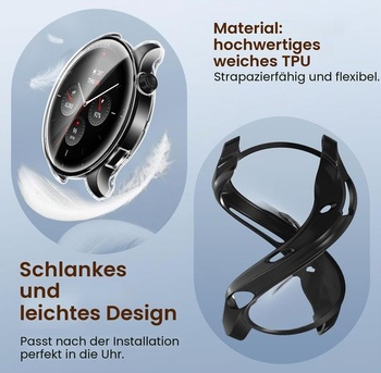Ivoler 3dílné pouzdro s ochranou obrazovky pro Amazfit GTR 4, plné krytí, nárazuvzdorné a odolné