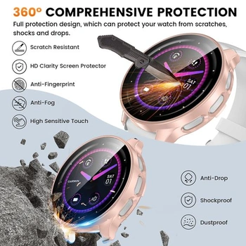 Ochranné pouzdro Kamita 3 kusy kompatibilní s Garmin Venu 3S 41mm, čiré + růžové + bílé, Venu 3S