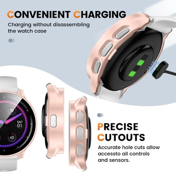 Ochranné púzdro Kamita 3 kusy kompatibilné s Garmin Venu 3S 41mm, číre + ružové + biele, Venu 3S