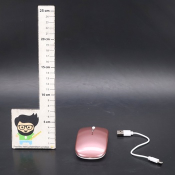 GLOBAL TECH bezdrátová myš, LED dobíjecí tichá tenká myš bezdrátová myš k notebooku, 2,4G USB