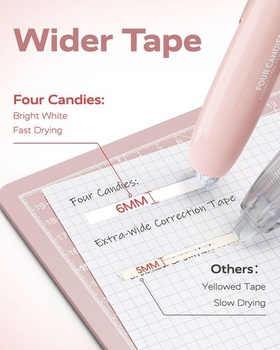 Korekční páska Four Candies Retractable Gradient, balení 4 ks, bílá páska se 4 dalšími náplněmi,