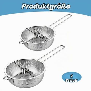 Dvojdielne nerezové sito s rukoväťou, mikroperforované nerezové sito, okrúhle kuchynské sito s