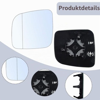 Výmena ľavého vyhrievaného zrkadla pre VW T5 2003-2009 a Caddy 2004-2015, asférické sklo vonkajšieho