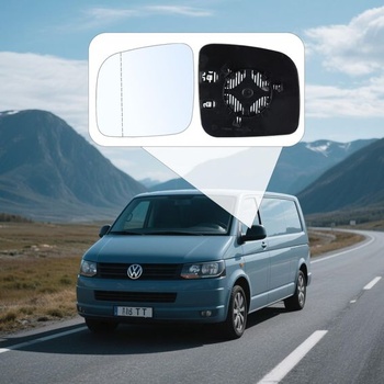Výmena ľavého vyhrievaného zrkadla pre VW T5 2003-2009 a Caddy 2004-2015, asférické sklo vonkajšieho