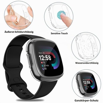 Ochranné pouzdro Vancle 3 kusy kompatibilní s Fitbit Versa 4/Fitbit Sense 2, ultratenké TPU pouzdro
