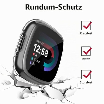 Ochranné pouzdro Vancle 3 kusy kompatibilní s Fitbit Versa 4/Fitbit Sense 2, ultratenké TPU pouzdro