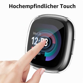Ochranné pouzdro Vancle 3 kusy kompatibilní s Fitbit Versa 4/Fitbit Sense 2, ultratenké TPU pouzdro