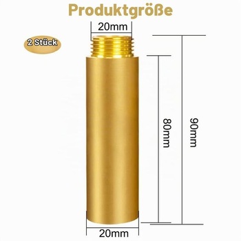 2 mosadzné predlžovacia armatúra na kohútik 1/2 palca x 80 mm, závitové predĺženie DN15, 1/2